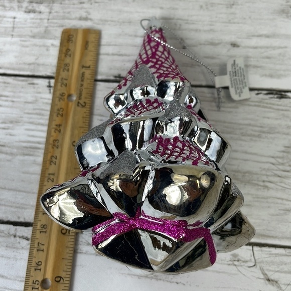 GLITTER CHRISTMAS TREE ORNAMENT pink/white NWT - Picture 6 of 6